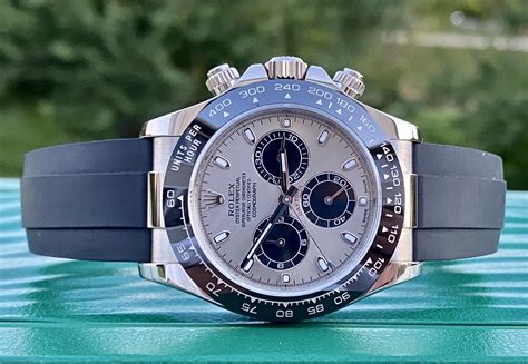 rolex gold daytona white face|Rolex daytona oysterflex white gold.